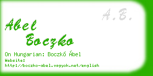 abel boczko business card
