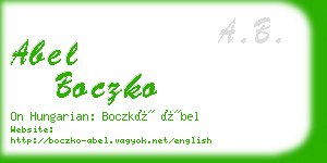 abel boczko business card